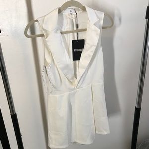 Missguided Plunge Romper | White